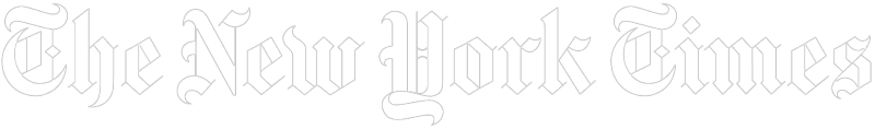 The New York Times logo, white transparent
