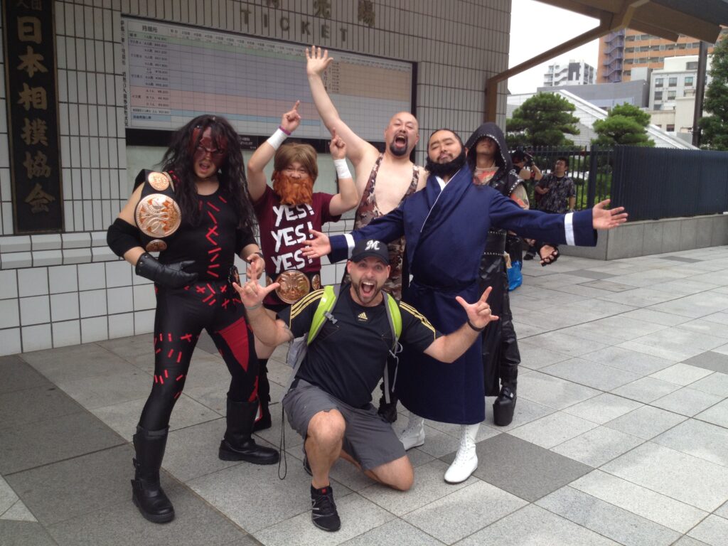 Jonny with WWE Superstars in Tokyo